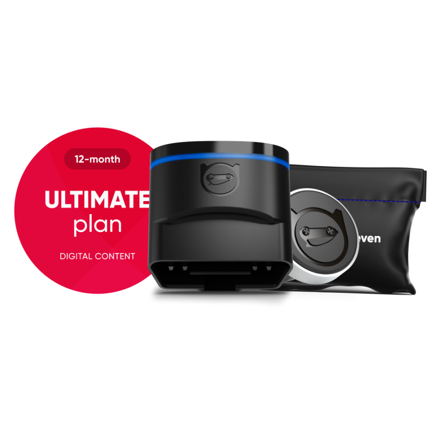 OBDeleven ULTIMATE Pack product image with device, plan, holder, and pouch
